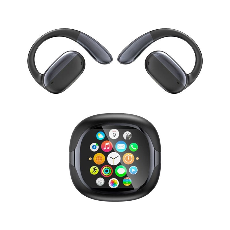 Ear-mounted LCD New Touch Color Screen Open Non In-ear OWS Noise Reduction New AI Translation Headphones