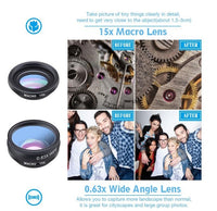 APEXEL Phone Lens Kit Universal 10 In 1 Fisheye Wide Angle Macro Lens CPL Filter Kaleidoscope 2X Telescope Lens For Smartphone