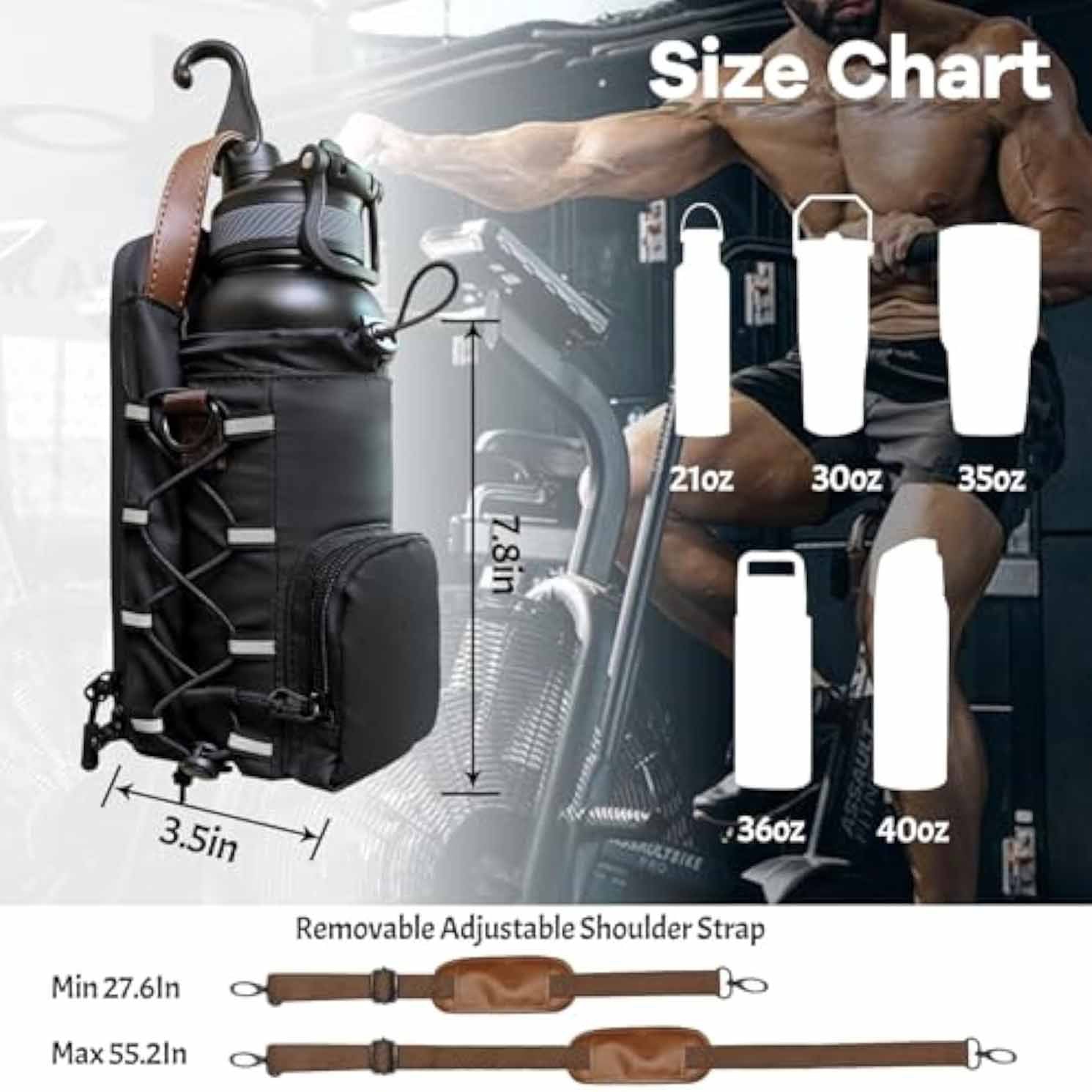 Magnetic Waterproof Gym Water Bottle Rack Fitness Portable Weekend Fitness Sport Bag