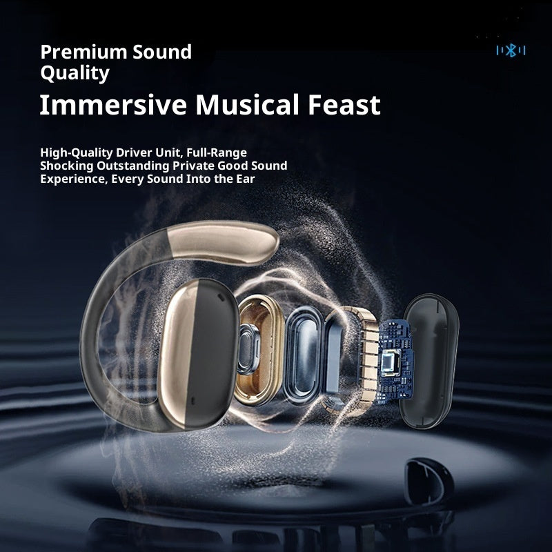 Ear-mounted LCD New Touch Color Screen Open Non In-ear OWS Noise Reduction New AI Translation Headphones